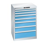 Cajonera, chapa de acero LISTA, H x A 1000 x 717 mm, 8 cajones