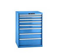 Cajonera, chapa de acero LISTA, H x A 1000 x 717 mm, 8 cajones