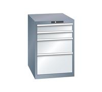 Cajonera, chapa de acero LISTA, H x A 800 x 564 mm, 4 cajones