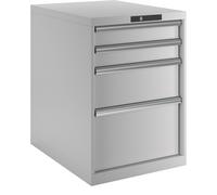 Cajonera, chapa de acero LISTA, H x A 800 x 564 mm, 4 cajones