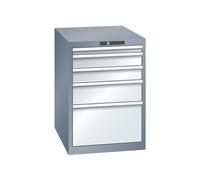 Cajonera, chapa de acero LISTA, H x A 800 x 564 mm, 5 cajones