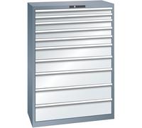 Cajonera con 10 cajones LISTA, A x P x H 1023 x 725 x 1450 mm