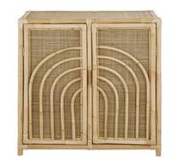 Cajonera con 2 puertas de rejilla de ratán
