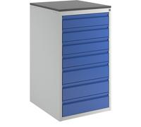 Cajonera con guías telescópicas RAU, altura 1030 mm, cajones: 4 x 120, 3 x 150 mm