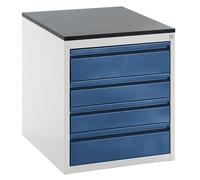 Cajonera con guías telescópicas RAU, altura 640 mm, cajones: 2 x 120, 2 x 150 mm