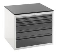 Cajonera con guías telescópicas RAU, altura 640 mm, cajones: 2 x 60, 2 x 120, 1 x 180 mm