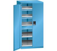 Cajonera con puertas batientes LISTA, altura 1450 mm, 2 baldas, 3 cajones, carga máx. 200 kg