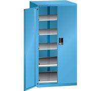 Cajonera con puertas batientes LISTA, altura 1450 mm, 5 baldas, carga máx. 200 kg