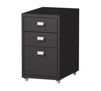 Cajonera con ruedas kökar incl. portaetiquetas acero 48 x 28 x 41 cm - negro mate [en.casa]
