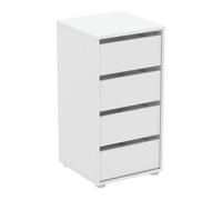 Cajonera de armario blockty de dormitorio estilo contemporáneo en color blanco mate con 4 cajones 39x76x40 cm.