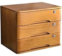 Cajonera de escritorio de madera con cajones con cerradura, suministros de oficina A4/organizador de archivos de recibos, archivador plano, 2 cajones, excelente