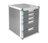Cajonera de metal con cerradura, para guardar documentos, archivador de aleación de aluminio, armario de oficina, armario de metal, armario auxiliar para documentos (5 niveles)
