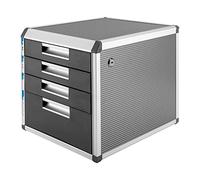 Cajonera de metal con cerradura, para guardar documentos, archivador de aleación de aluminio, armario de oficina, armario de metal, armario auxiliar para documentos (4 niveles)