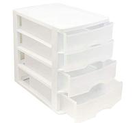 Cajonera de plástico blanca 4 cajones 35 x 27 x 35.5 cm