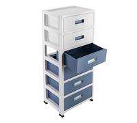 Cajonera de plástico con ruedas, 6 cajones y carro con cajones para dormitorio, sala de estar y estudio