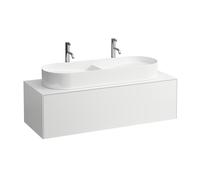 Cajonera del Sonar, 1 cajón, apto para lavabo H812348, H812349, recortado en el centro para lavabo, H4054710341701, Color: Nieve (blanco mate)
