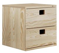 Cajonera Dinamic de madera de pino con 2 cajones 36,2x36,2x33 cm