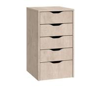 Cajonera eko 5 cajones color roble aurora oficina despacho moderno mueble almacenaje 71x40x43 cm