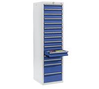 Cajonera H x A x P 1800 x 500 x 500 mm, 13 cajones de 100 mm de altura y 2 cajones de 200 mm