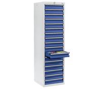 Cajonera H x A x P 1800 x 500 x 500 mm, 17 cajones de 100 mm de altura