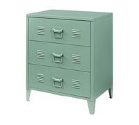 [en.casa] Cajonera Oficina Hämeenlinna Mueble de Taller Diseño Industrial Mueble Archivador para Oficina con 3 Cajones con Ranuras de Ventilación Acero 60 x 40 x 72cm - Verde Mate