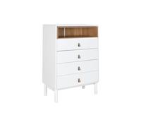 Home ESPRIT Cajonera Blanco Natural Polipropileno Madera MDF 80 x 40 x 117 cm