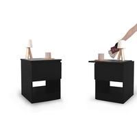 Cajonera negra con compartimento secreto y cerradura NFC con App Bluetooth, mueble camuflado con cajón oculto doble fondo invisible y compartimentos escondidos de seguridad para guardar dinero o joyas