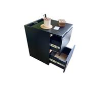 Cajonera negra con compartimento secreto y cerradura RFID por contacto, mueble camuflado con doble fondo invisible y cajón oculto, caja fuerte oculta de seguridad para dinero joyas