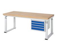 Cajonera para debajo de la mesa de trabajo RAU, A x P 580 x 650 mm, para serie de mesa 600