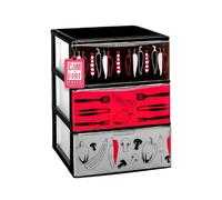 Cajonera Plástico 3 Cajones Diseño Cocina - Organizador Almacenamiento Ropa Dormitorio Escritorio - 37x38x47.3cm - Montaje Fácil - COM-FORT HOUSE
