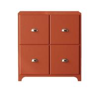 Cajonera retro para sala de estar, mesita de noche, almacenamiento para dormitorio, color rojo