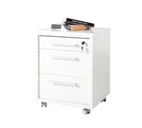 Cajonera stampa con 3 cajones y ruedas blanca