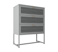 [en.casa] Cajonera Sund para Ofina Salón Mueble Versátil Aparador con Cajones de Estilo Industrial para Dormitorio Sala de Estar Recibidor Acero 105x80x40cm - Gris
