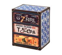 Cajonera united states con 3 cajones - mdf/ imitación de cuero 50 x 40 x 30 cm multicolor [en.casa]