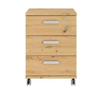 Cajonera venture oficina con ruedas 3c estilo industrial color roble artesano 49x70x49 cm