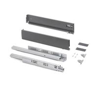 Cajones extraibles para cocina Vertex, regulación 3D, H 93mm, 40kg, espesor tablero 18mm, profundidad 500mm, Acero, Gris antracita