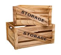 Cajones madera set 2 piezas 36x26x18 -31x21x16h cm