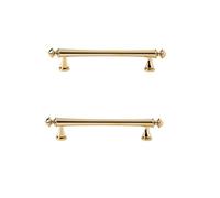 Cajones Tiradores Tirador De Cobre Puro Para Armario 2Piezas,Cajón De Latón Cromado Dorado,Tirador De Puerta De Armario De Un Solo Orificio,Todo Cobre,Oro De 192mm