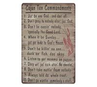 Cajun 10 Commandments Metal Sign Primitive Rustic Country Wall Decor For Home Garden Yard Porch 8 X 12 inch