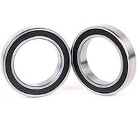 CAKADIXIY 2 Piezas SMR18307 Rodamientos de Bolas de cerámica de Acero Inoxidable 18x30x7 mm Buje de Bicicleta Buje Delantero y Trasero Cojinetes de Rueda(Black Bearing Steel)