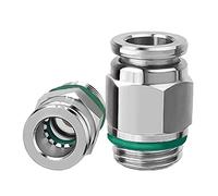 CAKADIXIY Conector rápido neumático for PC, Rosca G de Acero Inoxidable 304, M5 M6 1/8quot; 1/4 quot; 3/8 1/2 Gas Agua tubería Externa BSP 1 Uds(Pc12-g03)