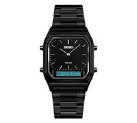 CakCity Reloj analógico digital para hombre, resistente al agua, reloj de pulsera de acero inoxidable, estilo casual, cuarzo