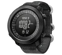 CakCity Reloj digital táctico militar para hombre, esfera grande de 50 mm, carcasa de aleación de zinc con correa de nailon transpirable de doble capa, resistente al agua hasta 5 ATM, a prueba de