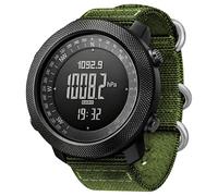 CakCity Reloj digital táctico militar para hombre, esfera grande de 50 mm, carcasa de aleación de zinc con correa de nailon transpirable de doble capa, resistente al agua hasta 5 ATM, a prueba de