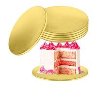 Cake Board 5 Piezas Cake Board Round Cake Base Redonda Reutilizable para el Transporte de Pasteles y Tartas（Ø 30 cm/12 Pulgadas & Oro）