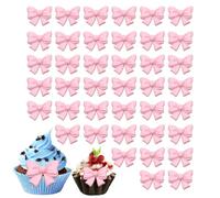 Cake Bows | 40-Piece Cute Bowknot Cupcake Party Decors | Bow Birthday Cake