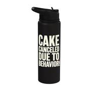 Cake Canceled Funny Birthday Humor Stainless Steel Insulated Water Bottle