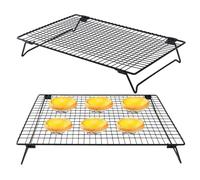 Cake Cooling Rack - Cooling Rack, 2 piezas Cake Cooling Rack, plegable Black Bread Cooling Net, Cake Baking Rack for Cooking | Stackable Rectangle Cooling Rack for Baking, Grilling, Roasting