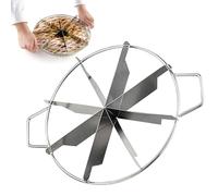 Cake Cutter Slicer - Portion Cutter - Stainless Steel Cake Divider | Cakes Portion Cutters Stainless Steel | Non Stick Round Pastry Cheese Pizza Cutting Press Tool With Side Handles For Even Division