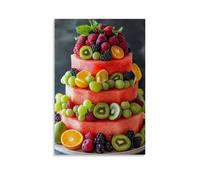 Cake Made with a Variety of Fruits Living Room Wall Art 12x18inch (30x45cm)